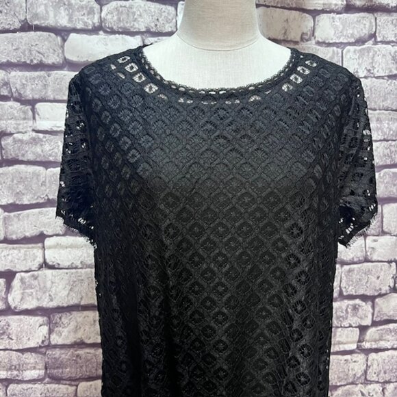Isaac Mizrahi Pullover Lace Short Sleeve Dress Size 2X - Picture 2 of 8